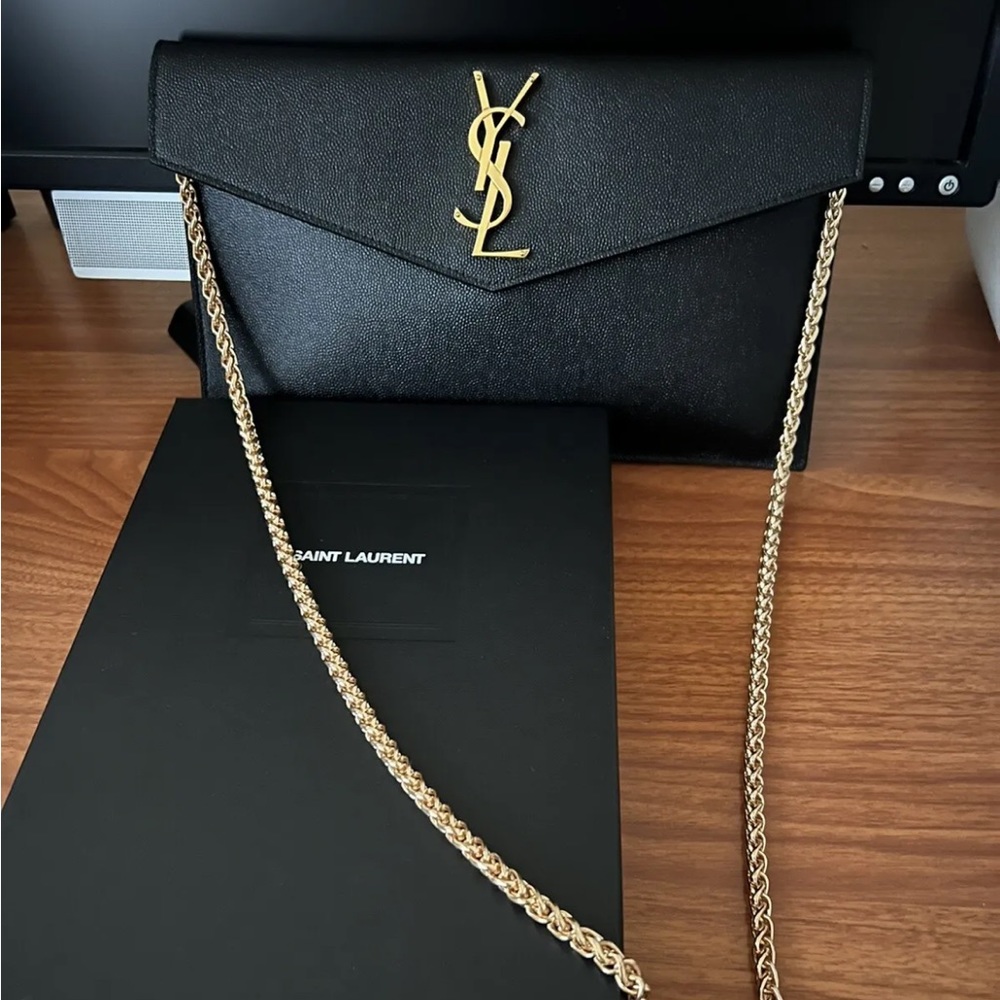 Authentic Ysl Uptown Pouch With Insert & Purse Ch… - image 1